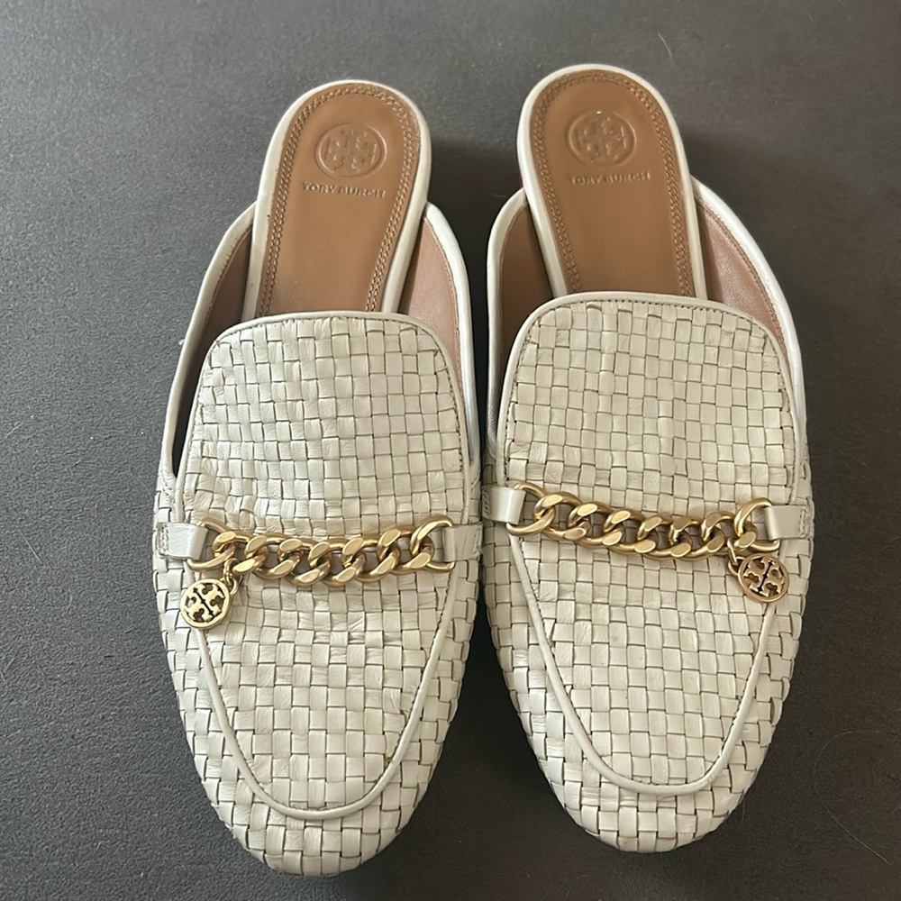 Tory Burch Mini Benton Loafer Slide Cream Charm